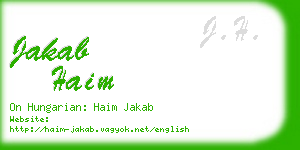 jakab haim business card